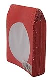 BestDuplicator - CDSLV-100-RD Premium Thick Red Paper CD/DVD Sleeves Envelope with Window Cut Out and Flap