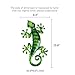 LIFFY Metal Gecko Outdoor Wall Art 15inch Glass Lizard Decor Green Garden Decorations for Patio or Door