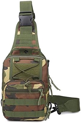 Military fans tactic chest bag multi-functional camouflage shoulder bag (Jungle camouflage)