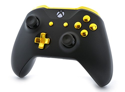 "Black/Gold" Xbox One S / X Rapid Fire Custom Modded Controller 40 Mods for All Major Shooter Games WW2 (with 3.5 jack)