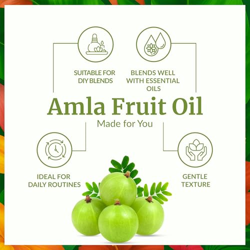 SVA Amla Oil – 4 Fl Oz (118ml) – 100% Pure Cold Pressed Indian Gooseberry Oil – Carrier Oil for Hair Care, Scalp & Skin Nourishment – with Dropper