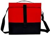 Marine Pearl Red Thermal Insulated Organic Canvas Lunch Bag with Adjustable Shoulder Strap