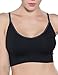 Women's Black Seamless Comfort Criss Cross Sports Bra Strappy Wirefree Cami Bralette M