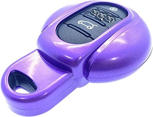 Nordecco Metallic Gloss Hard Plastic Shell Case Cover For Mini Keyless Smart Key Fob Compatible With Mini 2014-20 Hatch Cabrio Coupe CountryMan PaceMan ClubMan F54 /F55 56 57 60 R60/61 (Purple)