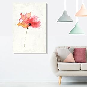 Canvas Wall Art - Watercolor Style Red Flower Petal - Giclee Print Gallery Wrap Modern Home Art Ready to Hang - 12x18 inches