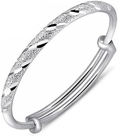 Fashion Women Jewelry Solid 925 Sterling Silver Bangle Bracelet Gift