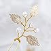 Artio Leaf Wedding Hair Pins Accessories with Beads for Brides and Bridesmaids 3 PCS (HP-9558)