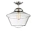 Aeiniweraabbcc XGATML Trade Winds Lighting TW60051PN 1-Light Transitional Schoolhouse Semi-Flush Mount Ceiling Light with Clear Glass, 100 Watts, in Polished Nickel