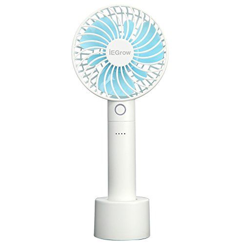 iEGrow Battery Multi-Functional Mini Handheld Fan, White