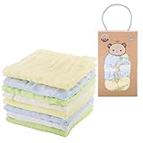 8 Pack Baby Muslin Washcloths and Towels for Sensitive Skin - Natural Organic Cotton Baby Wipes and Soft Towel for Face, Hands and Body