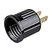 Onite Converts Outlet to Lamp Socket Adapter, Polarized AC Plug to E26, for Workshop, Garage or Utility Room, 2-Pack