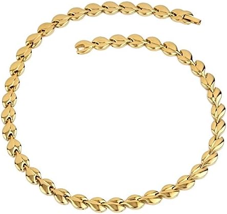 Elegant Stainless Steel Necklace With Germanium, FIR, Anion, Energy Power Stones/Magnets Therapy for Pain Relief & More