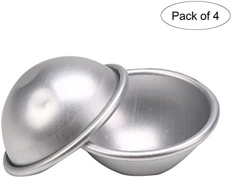 Wisehands Metal Bath Bomb Ball Mold, Create Your Recipes, Easy to Use, Made of Alloy Aluminum, 6.5 CM Diameter, Color Silver, 4 Set 8 Pieces
