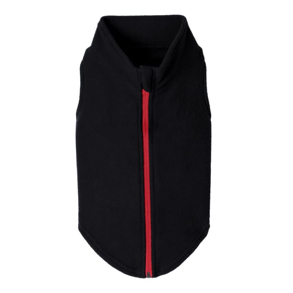 Gooby Zip Up Fleece Dog Sweater - Black, 2X-Large - Warm Pullover Fleece Step-in Dog Jacket Without Ring Leash - Winter Small Dog Sweater - Dog Clothes for Small Dogs Boy and Medium Dogs