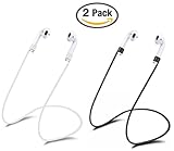 Tiehnom 7152 Air Pods Strap Fashionable Sport Strap for iPhone 7/7 Plus, Air Pod Connector Cable Strap for Apple Air Pods - Black/White - 2 Piece