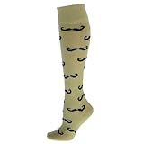 Red Lion Mustache Over The Calf Fun Socks