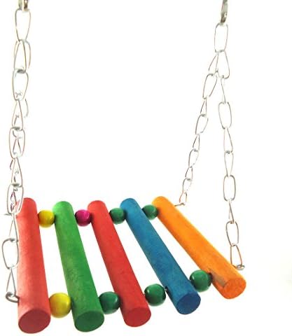 Bird Chicken Hamster Parrot Parakeet Budgie Pet Cat Play Swing Standing Perch Toys Colorful by Mr Teck