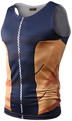 PIZOFF Unisex Sleveless Cartoon Print Work Out Muscle Tank Top Y1783-05-M