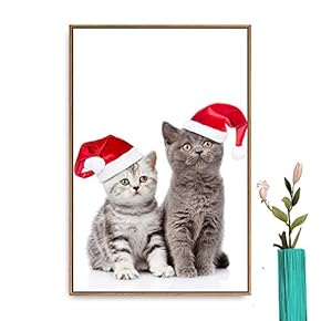 Framed Canvas Wall Art Christmas Santa Claus Canvas Prints Home Artwork Decoration for Living Room,Bedroom - 16x24 inches