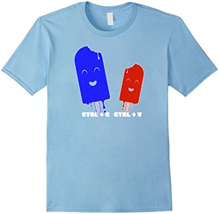 Mens Matching Copy Paste icream Shirt - Ctrl C and Ctrl V gift Large Baby Blue