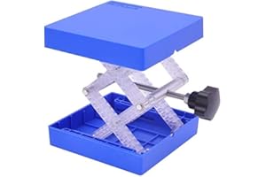 INTLLAB Lab Jack Laboratory Lift Stand Table (4" x 4") Lift Table, Loading Bearing 20lbs