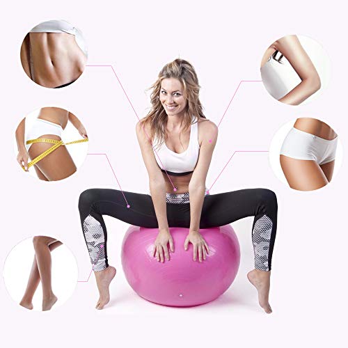 ATIVAFIT Pink Exercise Ball 21.7" Anti Burst Resistant Yoga Ball for Pregnant Women Gym, Home, Office(Gray) - Thumbnail 5