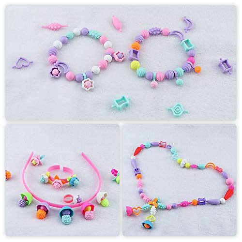 Little Girls Toys for Age 3 4 5 6 Pop Beads 600 Pcs Jewelry Making Gifts Arts and Crafts for Kids Necklace and Bracelet and Ring Creativity DIY Set