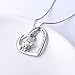 Flyow 925 Sterling Silver Cubic Zirconia Engraved Keep Me in Your Heart Cute Pig Heart Pendant Necklace for Women Birthday Graduation Gifts