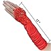 Tapp C. Fingerless Floral Embroidery Lace Opera Length Satin Gloves - 17