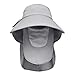 lenikis Women's UPF+50 Sun Visor Detachable Flap Hat Foldable Wide Brimmed UV Protection Hats Grey
