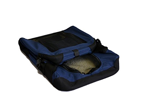 topPets Portable Soft Pet Carrier or Crate or Kennel for Dog, Cat, or other small pets. Great for Travel, Indoor, and Outdoor (Dark Blue, Small: 20"x14"x14")