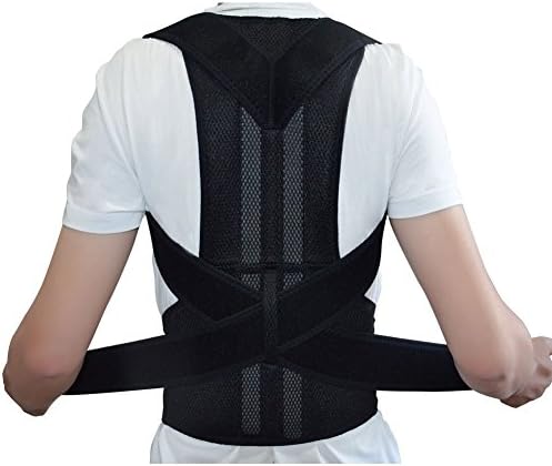 Adjustable Posture Corrector Back Support Shoulder Brace Belt for Men Women Black-Unisex (S-XXL)