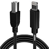 MIDI Adapter Cable, DISDIM High Speed OTG USB 2.0 Type B Converter Cord Compatible for iPhone Xs/Max/X /8/7/6/iPad to USB Microphone, MIDI Keyboard, Electronic Instruments and More