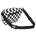 HDE Fanny Pack [80's Style] Waist Pack Outdoor Travel Crossbody Hip Bag (Black and White Checkered)