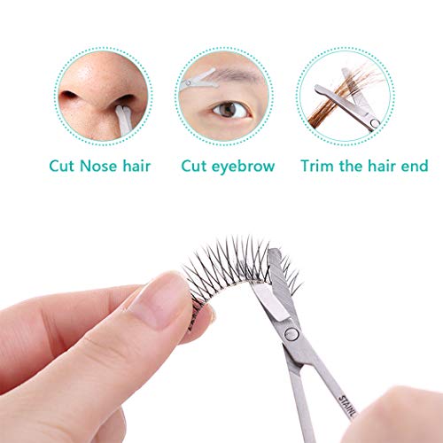 Manual Nose Hair Scissors Facial Hair Trimmer Mini Stainless Steel 3.4'' Scissors for Eyebrows, Nose, Moustache, Beard