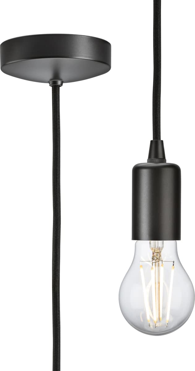 Knightsbridge 1.8m E27 Contemporary Pendant Set - Smoked Bronze