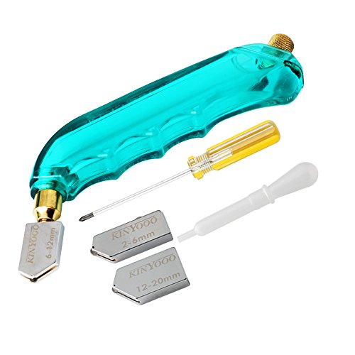 CESFONJER Professional Heavy Duty Pistol Grip Oil Feed Glass Cutter