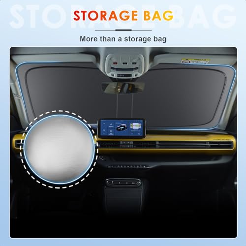 [Upgrade] BSTW Folding Sun Shade for Jeep Avenger SUV Hybrid EV 2023 2024 2025 2026 Windscreen Cover with UV Protection and Thermal Sun Visor Avenger Accessories