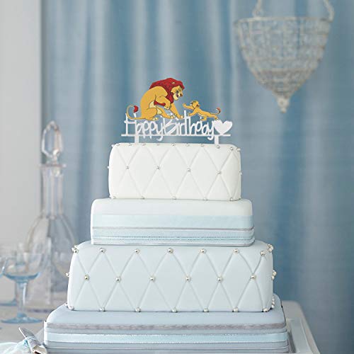 Cartoon Lion Simba Happy Birthday Cake Topper The Lion King Jungle Animals Safari Party Acrylic Cake Supplies Baby Shower Kids Birthday Party Decoration Pricepulse