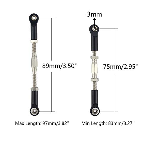 Hosim RC Turnbuckles Front & Rear,8397mm Adjustable Camber Linkage Rod