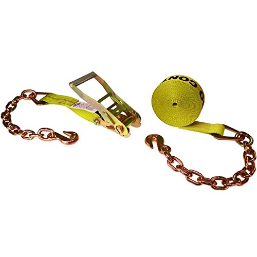 US Cargo Control Ratchet Strap with Chain Extension 2 Inch Wide X