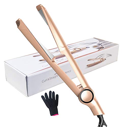 Hair Straighteners, BUDDYGO Professional Flat Iron Curler Ceramic 2 in 1 Straightener and Curling Iron, Fast Heats Up, Adjustable Temp 160-230℃ and Safe Auto-Off for All Hair Type