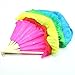 Estone Hand Made Colorful Belly Dance Dancing Silk Bamboo Long Fans Veils 4 Colors (Colorful)
