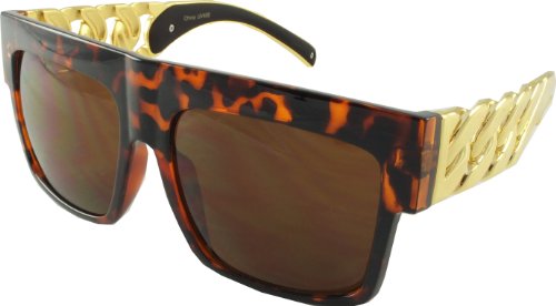 Revive Eyewear Big Girls' 80's Goldtooth Miami Brown Frame/ Brown Lens Non Polarized Sunglasses 140