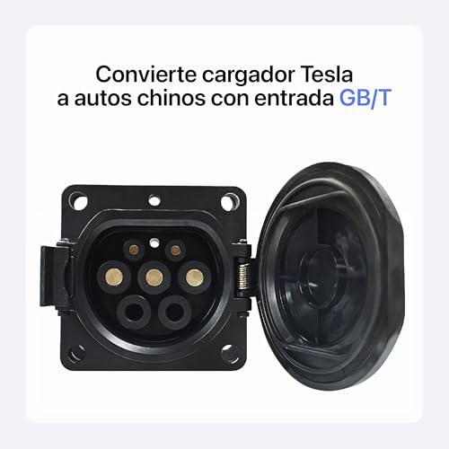 GOOD ENERGY Adaptador de Carga EV Tesla (Cargador) a GB/T (Auto) | Auto con Puerto GB/T AC en Cargadores Tesla | Solo AC 32 A 7.4 kW | Factura CFDI 4.0
