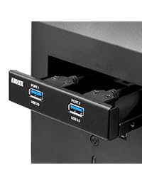 Anker 3.5 inch Panel Frontal Hub USB con 2 puertos USB 3.0 [20 Pin Connector & 2 ft Adapter Cable]