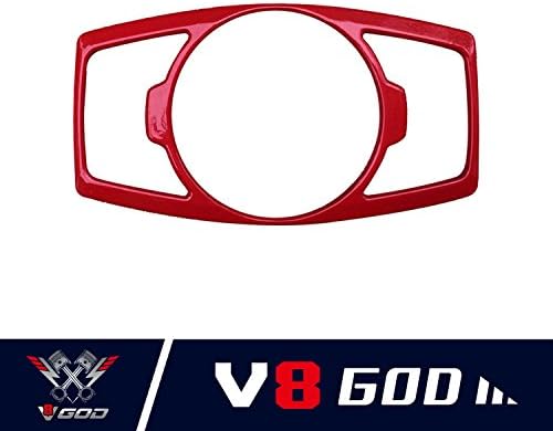 V8 GOD Headlight Switch Cover Head Lamps Button Cover Trim for Ford Mustang 2015-2017(Gloss Red)