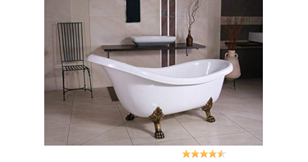 Casa Padrino Independiente de baño de Lujo Nouveau Sicilia Blanco/Oro Viejo 1740mm - Cuartos de baño Estilo Barroco - carburador bañera Antigua
