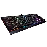 CORSAIR K70 RGB MK.2 Low Profile Mechanical Gaming Keyboard - USB Passthrough & Media Controls - Linear & Quiet - Cherry MX Red Low Profile - RGB LED Backlit
