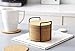 Natural Cork Coasters for Drinks - 16pc Set with Metal Holder Storage Caddy - Absorbent Round Edge 4” Absorbent, Cups & Mugs, Eco-Friendly, Heat-Resistant, Reusable Saucers for Cold Drinks, Wine Glass